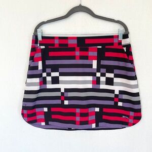 SLAZENGER Size Large Golf Skort Colorblock Stripes Pockets